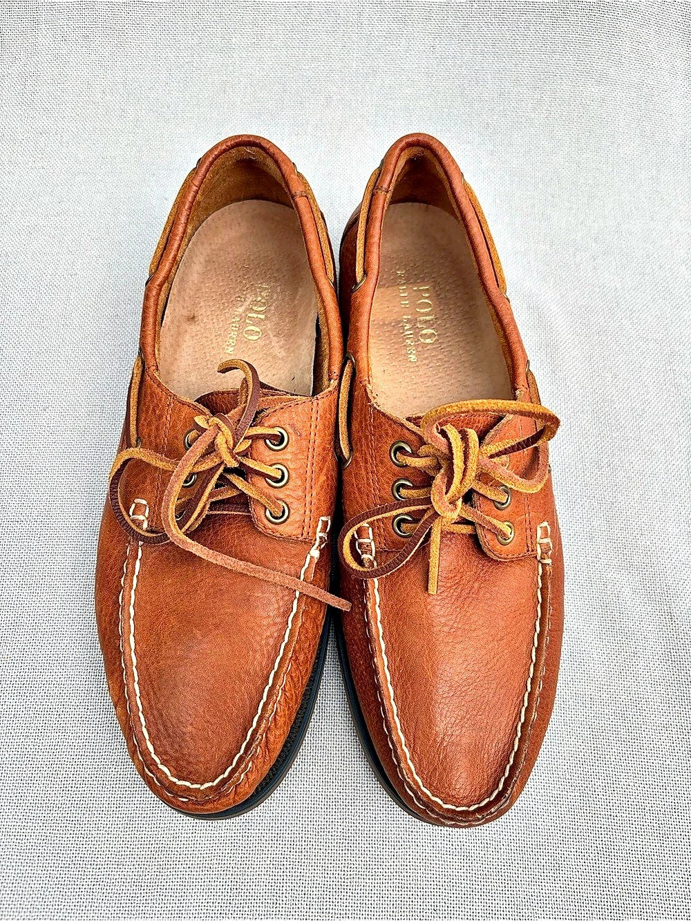 Polo Ralph Lauren Dierne Leather Boat Shoes Brown US 10.5 D